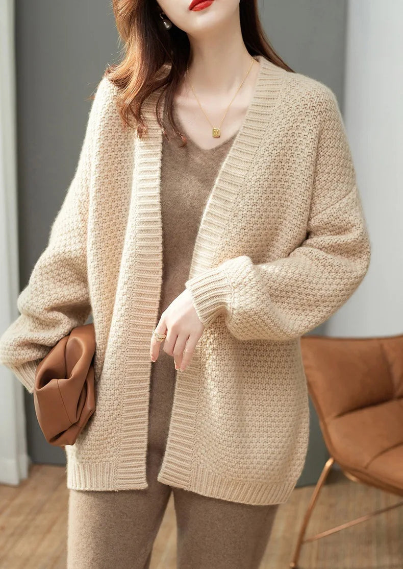 Fall Winter Cotton Sweater Cardigan Women's New Fashion Knitted Cardigan Coat Tops Woman Loose Casual Sweater
