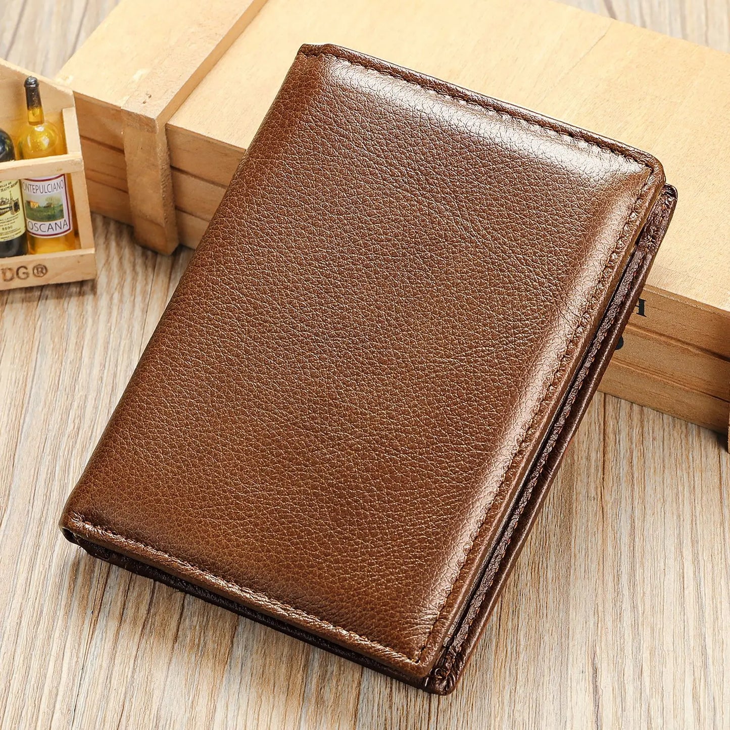 Factory Real Leather Bifold Business Man Wallet Multicard Men Leather Wallet