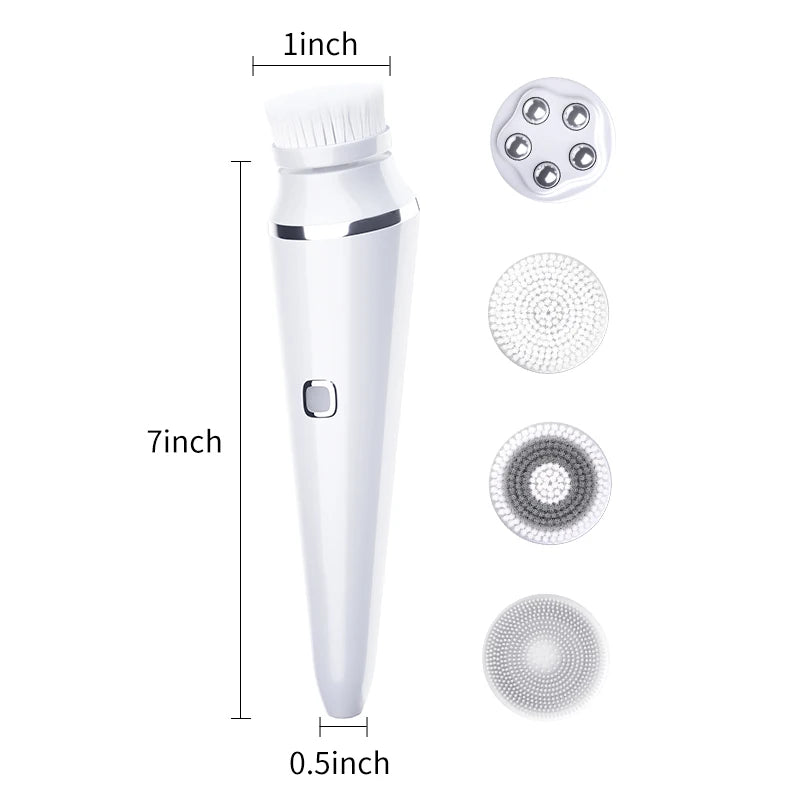 Waterproof USB Rechargeable Vibrate Exfoliate Sonic Electric Facial Cleansing Brush Facial Cleansing Silicone Face Brush