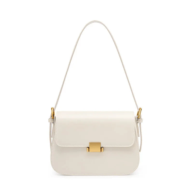 Women Cowhide Saddle Handbag Small Wedding Flap Underarm Shoulder Bag Retro Leather Square Box Messenger Tote for Lady Female