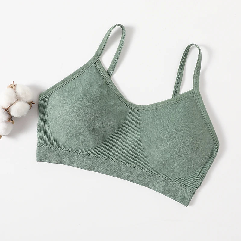 Women Push Up Tube Tops Seamless Sport Bras No-pads Soft Crop Top Female Non-wired Underwear Solid Color Intimates Sexy Lingerie