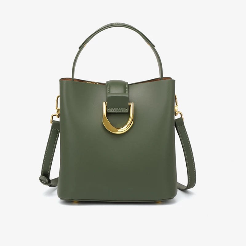 100% Genuine Leather Fashion Luxury Women's Real Leather Handbag Large Capacity Shoulder Classic Waterproof Lady Bag