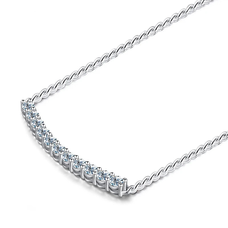 GRA Diamond Moissanite Jewelry Hip Hop Shiny Band Tennis Smile Shape Necklace 925 Sterling Silver for Women