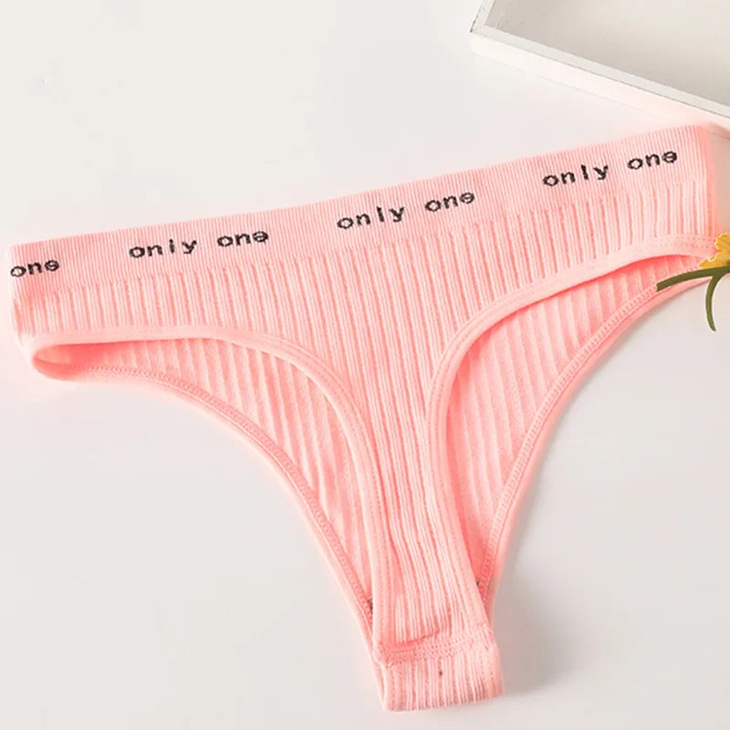 1PC Seamless G-String Panties Women's Underwear Female Underpants T-back Letter Belt Comfort Sexy Lingerie Shapewear Thongs
