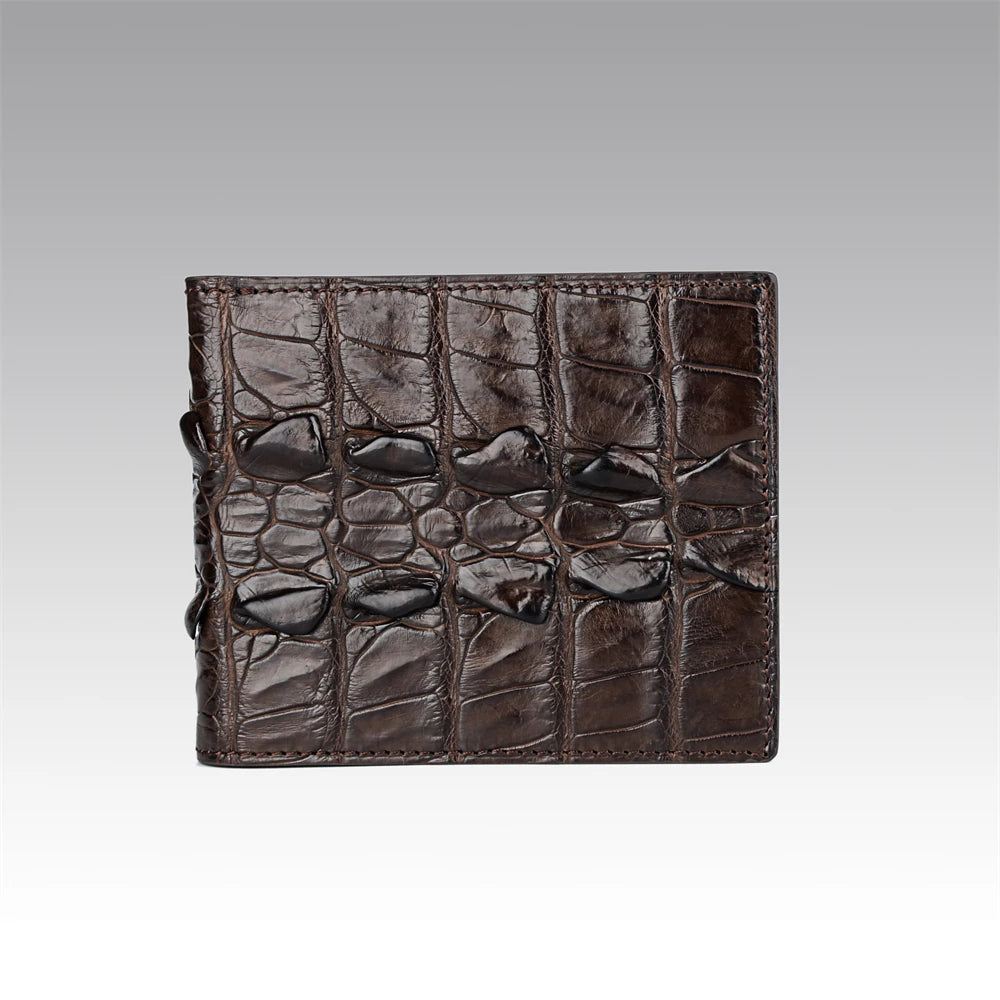 Custom Classic Luxury Genuine Real Crocodile Skin Leather Wallet ID Cards Slots Gift for Men Short Bifold Wallets Customized