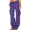 Girls Cargo Long Pants Cotton Pockets Europe Straight Wide Leg Pants Fashion Multi-pocket Retro Trousers Casual Cargo Pants