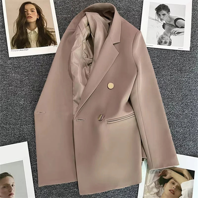 2025 Spring and Autumn New Women's Suit Coat Tops Fashion Elegant Solid Color Button Cardigan Women's Jacket