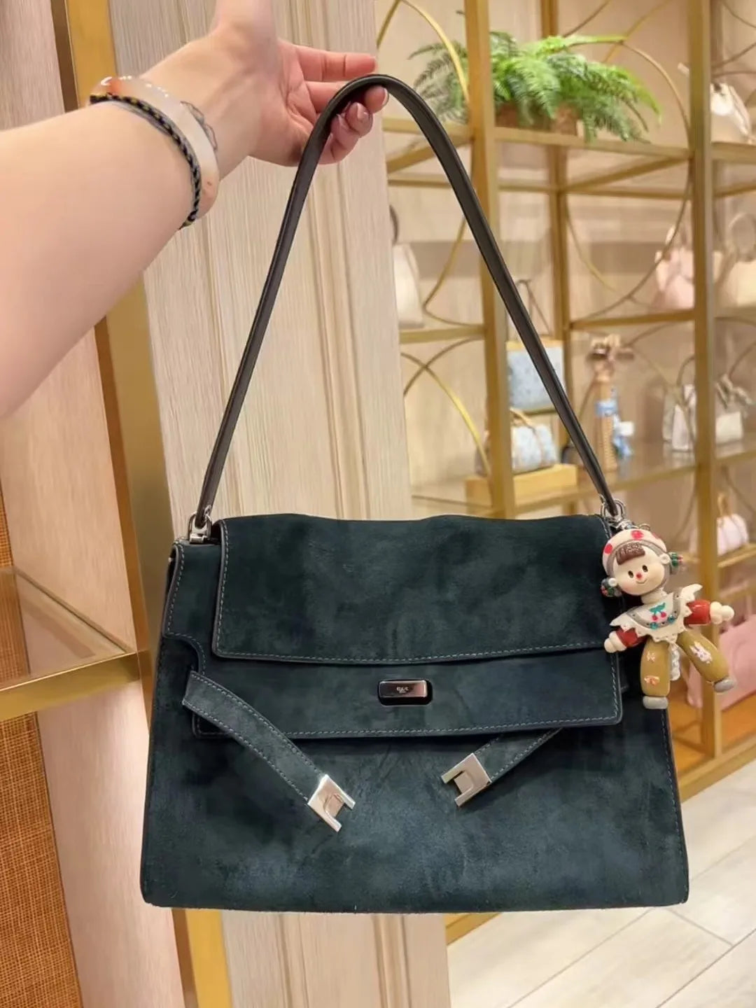 Advanced Suede Armpit Bag Doublelee Frosted Cowhide Genuine Leather Tote Shoulder Bag for Women Autumn Winter New Collection