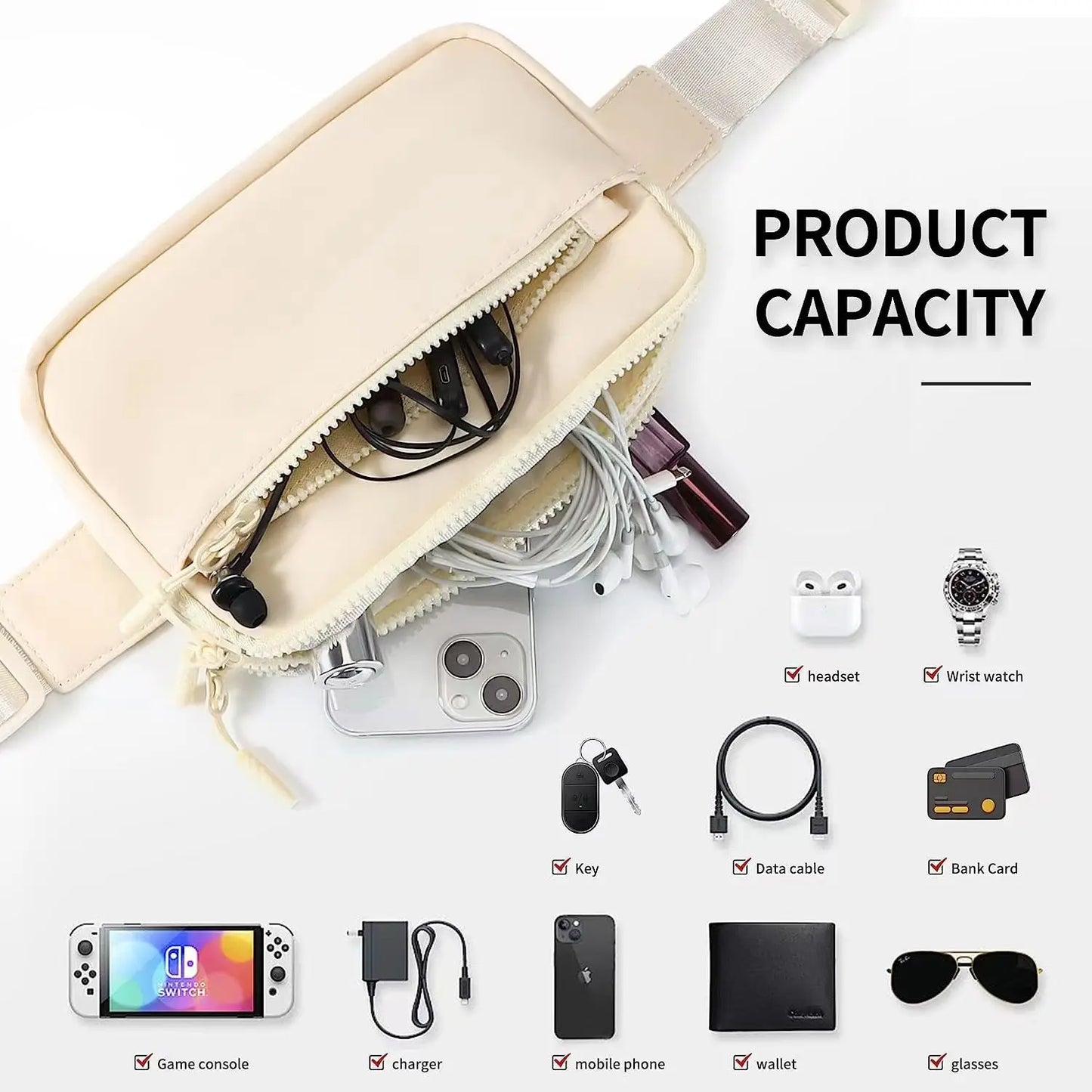 Fashion Sport Belt Bag Adjustable Strap Small Waist Bag