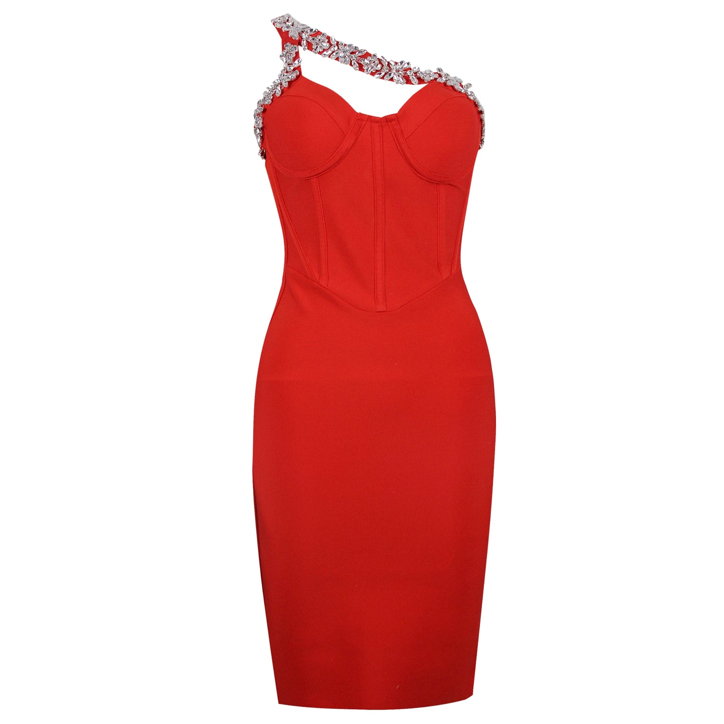 Vestidos French Europe Style Rhinestones Slash Neck Bandage Dress Simple Club Dresses
