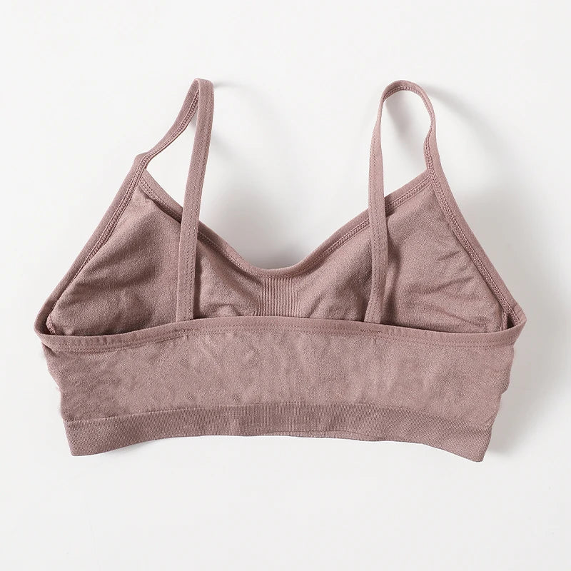 Women Push Up Tube Tops Seamless Sport Bras No-pads Soft Crop Top Female Non-wired Underwear Solid Color Intimates Sexy Lingerie