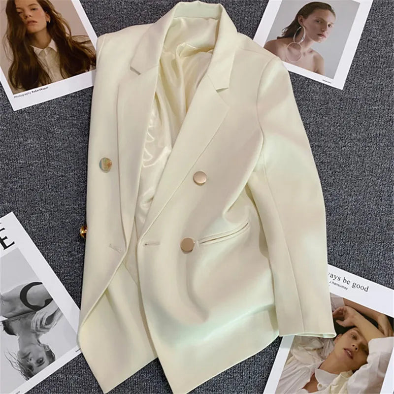 2025 Spring and Autumn New Women's Suit Coat Tops Fashion Elegant Solid Color Button Cardigan Women's Jacket
