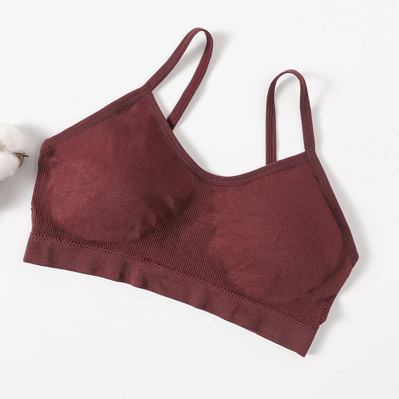 Women Push Up Tube Tops Seamless Sport Bras No-pads Soft Crop Top Female Non-wired Underwear Solid Color Intimates Sexy Lingerie