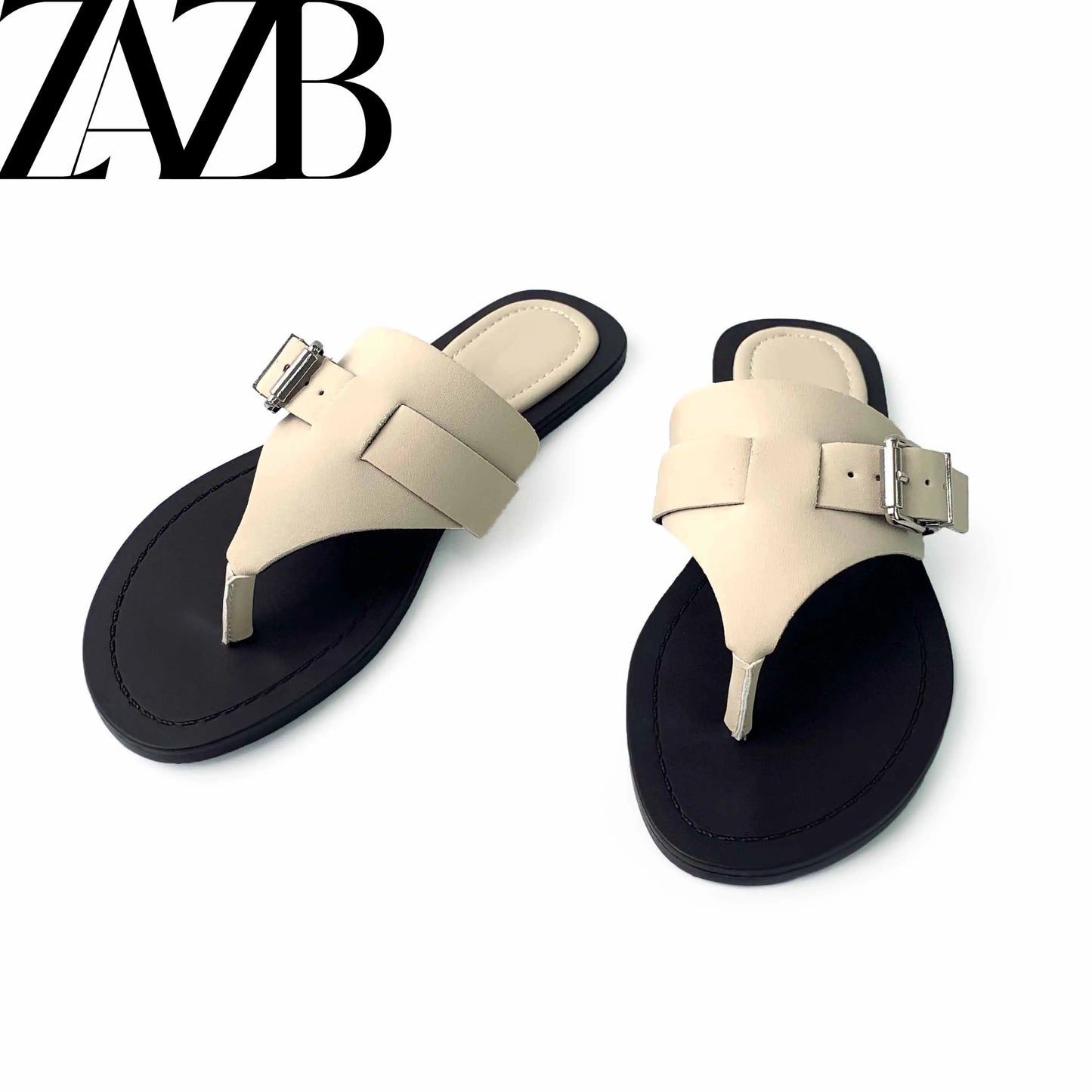 New Design Summer Pearl Women Flat slippers Round Head Roman Style Open Toe Shoes Sandals Beach for Ladies