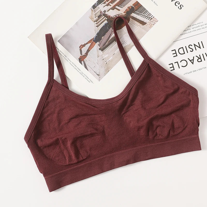 Women Push Up Tube Tops Seamless Sport Bras No-pads Soft Crop Top Female Non-wired Underwear Solid Color Intimates Sexy Lingerie