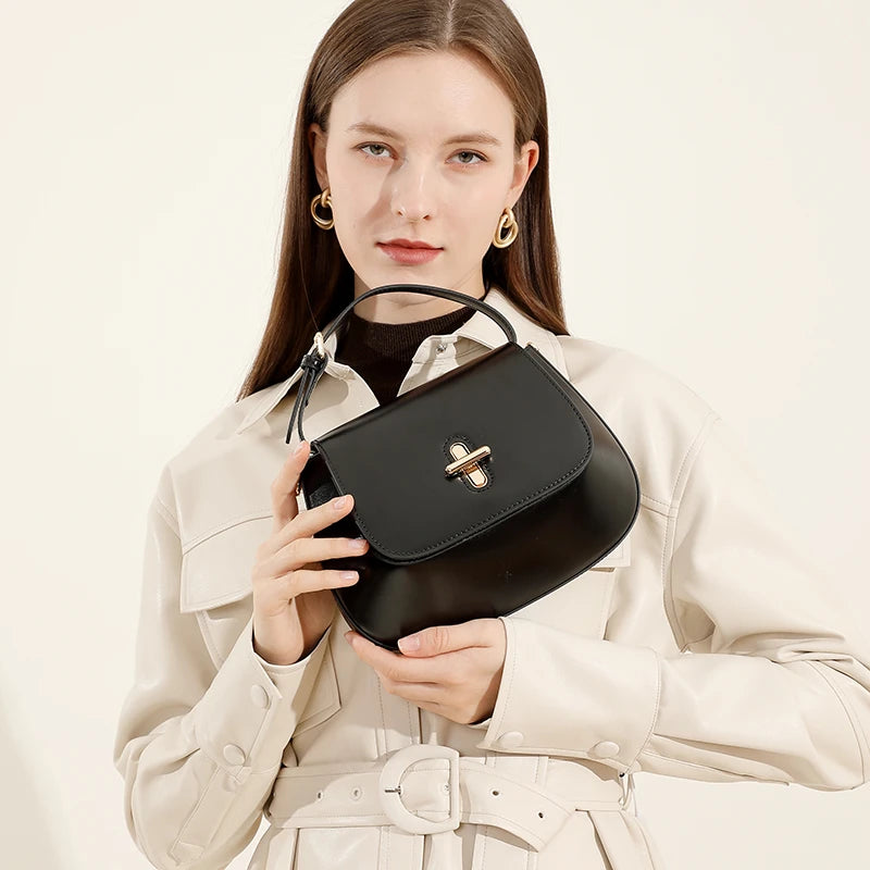 Custom Vintage Shoulder Small Flap Real Leather Ladies Handbags Low Price Fashionable Crossbody Bags for Women Saddle Bags Style