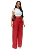 2025 Spring and Autumn Women's Lady High Waist Straight Wide Leg Casual Solid Color Trousers Female Office Pants
