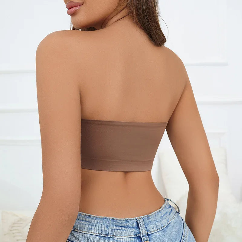 Strapless Underwear Female Invisible No Steel Ring No Trace Big Chest Small Strapless One-piece Thin Design