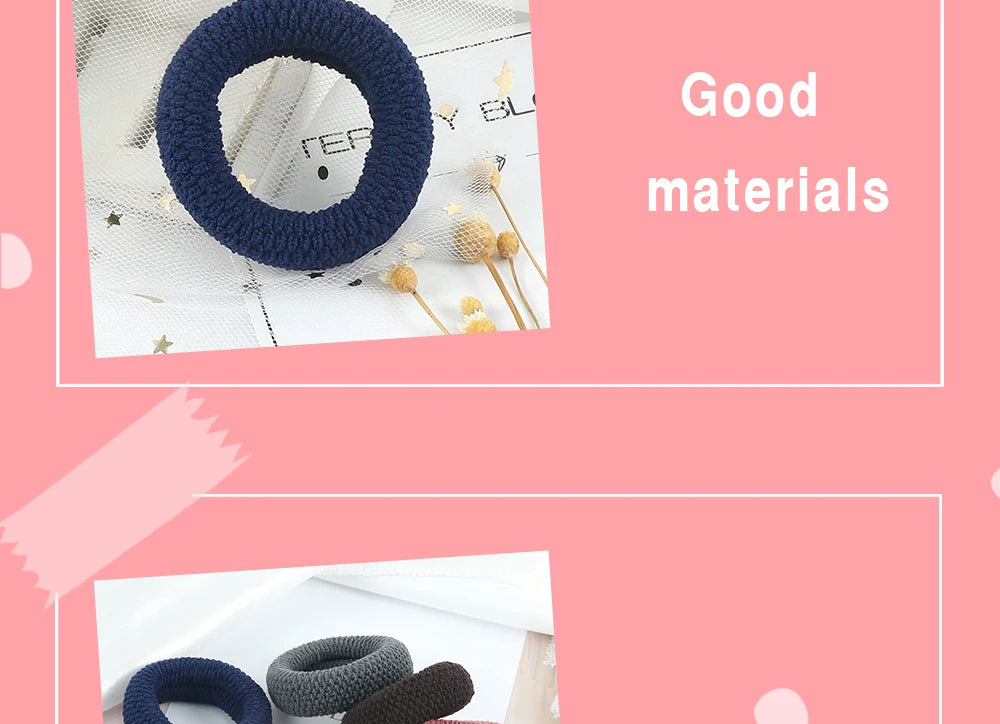 6Pcs Basic Simple Hair Bands Solid Color Seamless Wide Rubber Band for Women Girl High Elastic Scrunchie Hair Accessories Holder