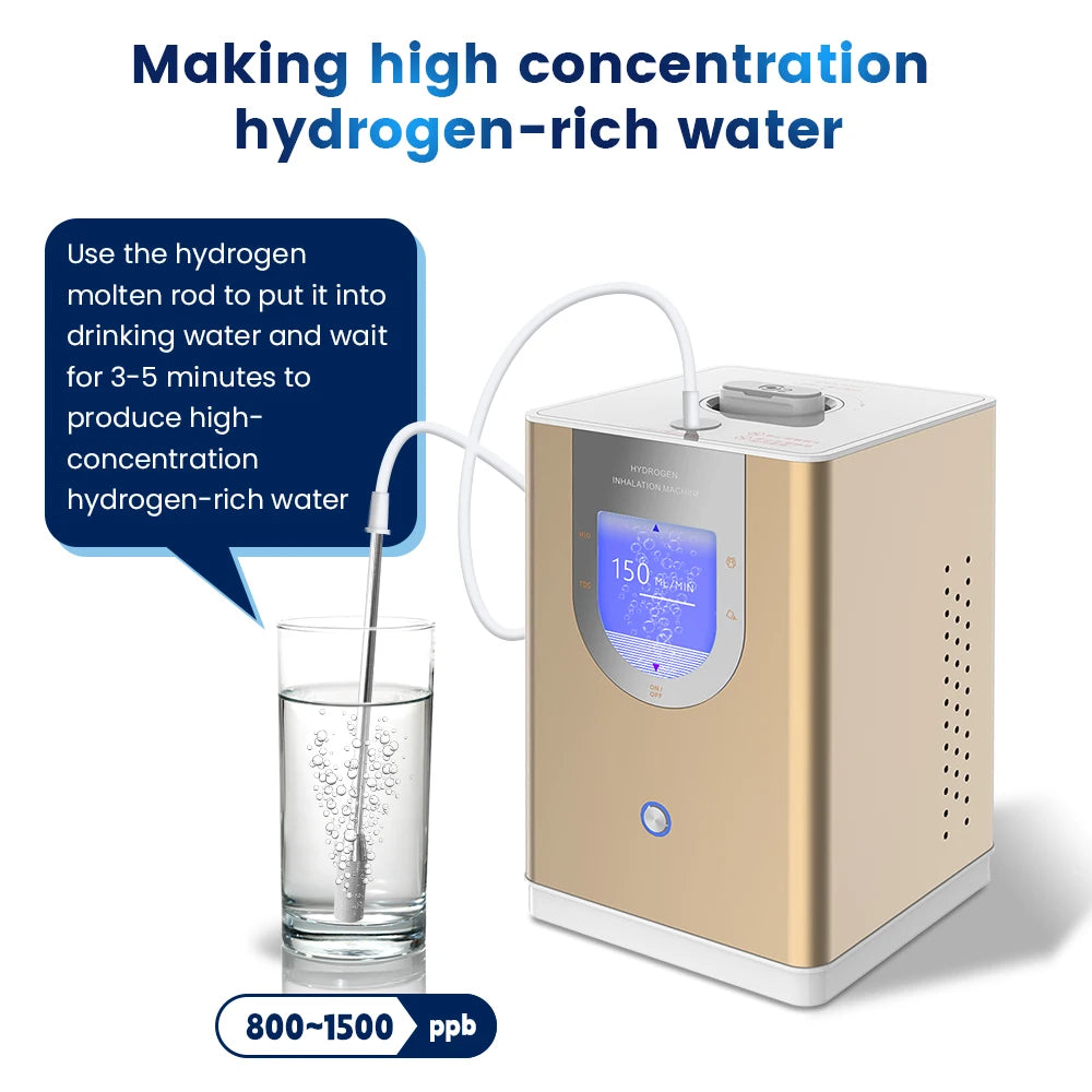 Generator PEM Technology Metal Shell 150ml Hydrogen Oxygen Breath Hydrogen Inhalation SPE Hydrogen Water Generator Machine