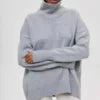 2025 Hot Selling Europe and the United Style New Solid Color Turtleneck Sweater Autumn and Winter Loose Sweater Top Women