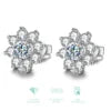 GRA 0.5CT Moissanite Diamond Flower Stud Earring for Women 925 Sterling Silver Solitaire Eternity Wedding Party Jewelry Set