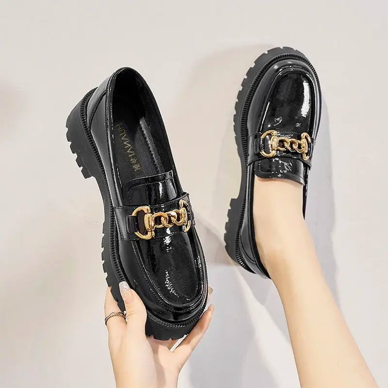 Loafers Women New Arrivals 2025 Hoof Heels Spring Autumn Fashion PU Leather Pumps Shoes Loafers for Women