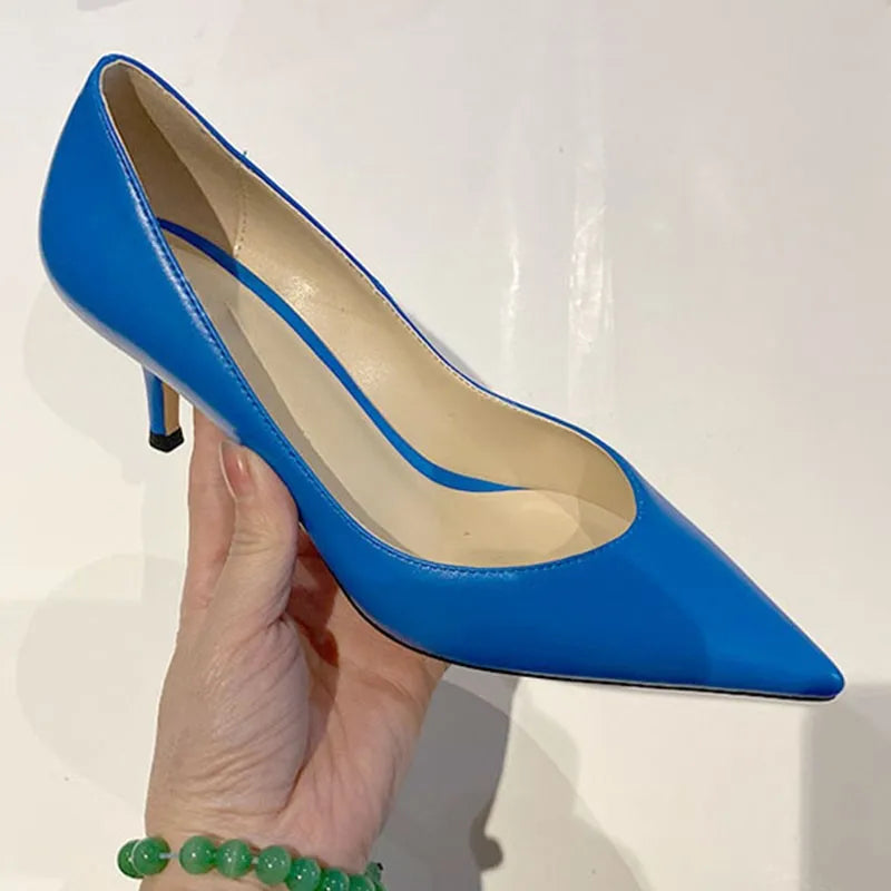 Sexy Pointed Toe Jelly Patent Leather High Heels Pump Stilettos Sharp High Heels Dress Shoes for Women 6CM Pointy Toe Office Dress Shoes Slip on Business