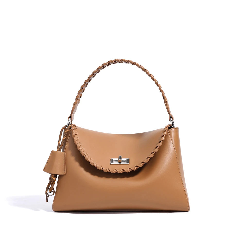 New Genuine Cowhide Leather Arrival Designer Women Handbag Fashion High Quality Cowhide Ladies Shoulder Bag Crossbody Bag