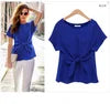 2025 Customize Available Plus Size Chiffon Blouse and Shirts for Summer Short Sleeve Women Clothing Fashionable Loose Shirts