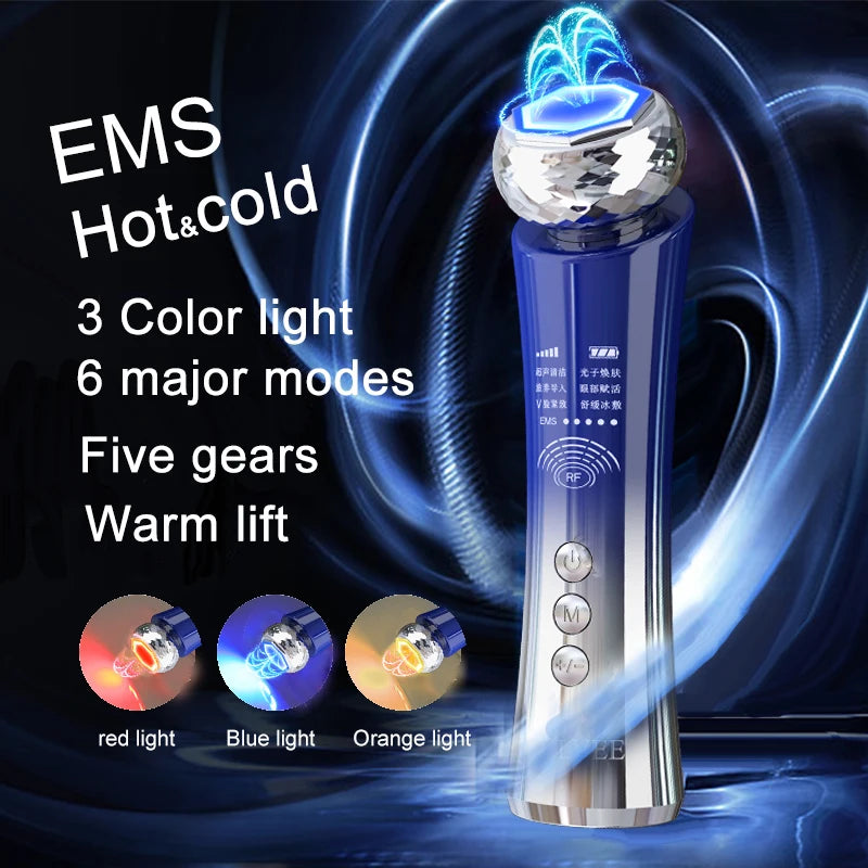 Hottest Sale Rf Beauty Instrument EMS Face Lifting Instrument Face Import and Export Tender Skin Instrument Cold and Hot