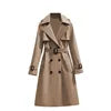 2025 Spring Autumn New Fashion Women's Korean Style Elegant Casual Mid-Length Trench Coat Long Sleeves Button Women's Overcoat
