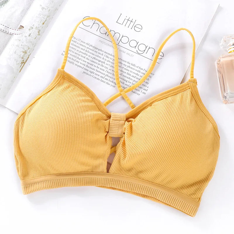 Strapless Tube Tops Women Crop Top Seamless Underwear Back Closure Sexy Lingerie Female Wrap Bra Chest Padded Bandeau Top
