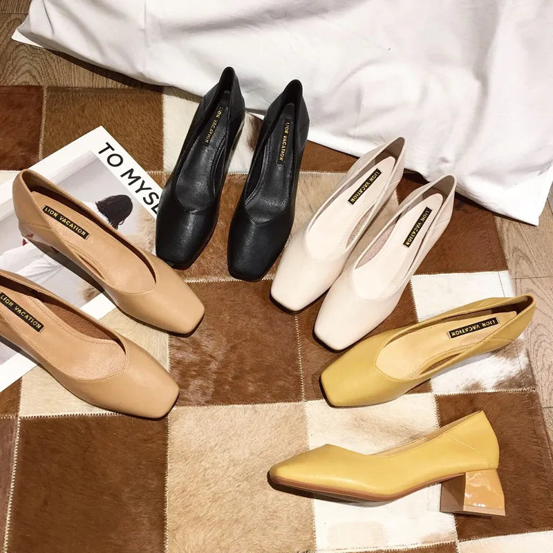 Formal New Design Office Parliament Formal Women's High Heel Shoes Occupation Commuting Grace Block Chunky Heel Ladies