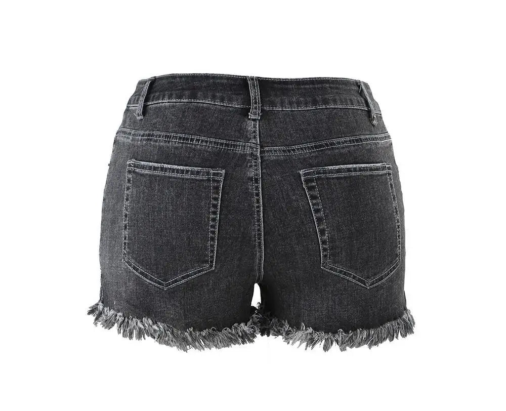 Women Shorts 2025 Wholesale Summer Ripped Denim Shorts for Women Plain New Design Jean Shorts for Women