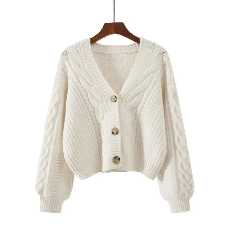 2025 Spring and Autumn New Women's Sweater Fashion Long Sleeve Cardigan V-neck Knitted Sweater Women's Sweater