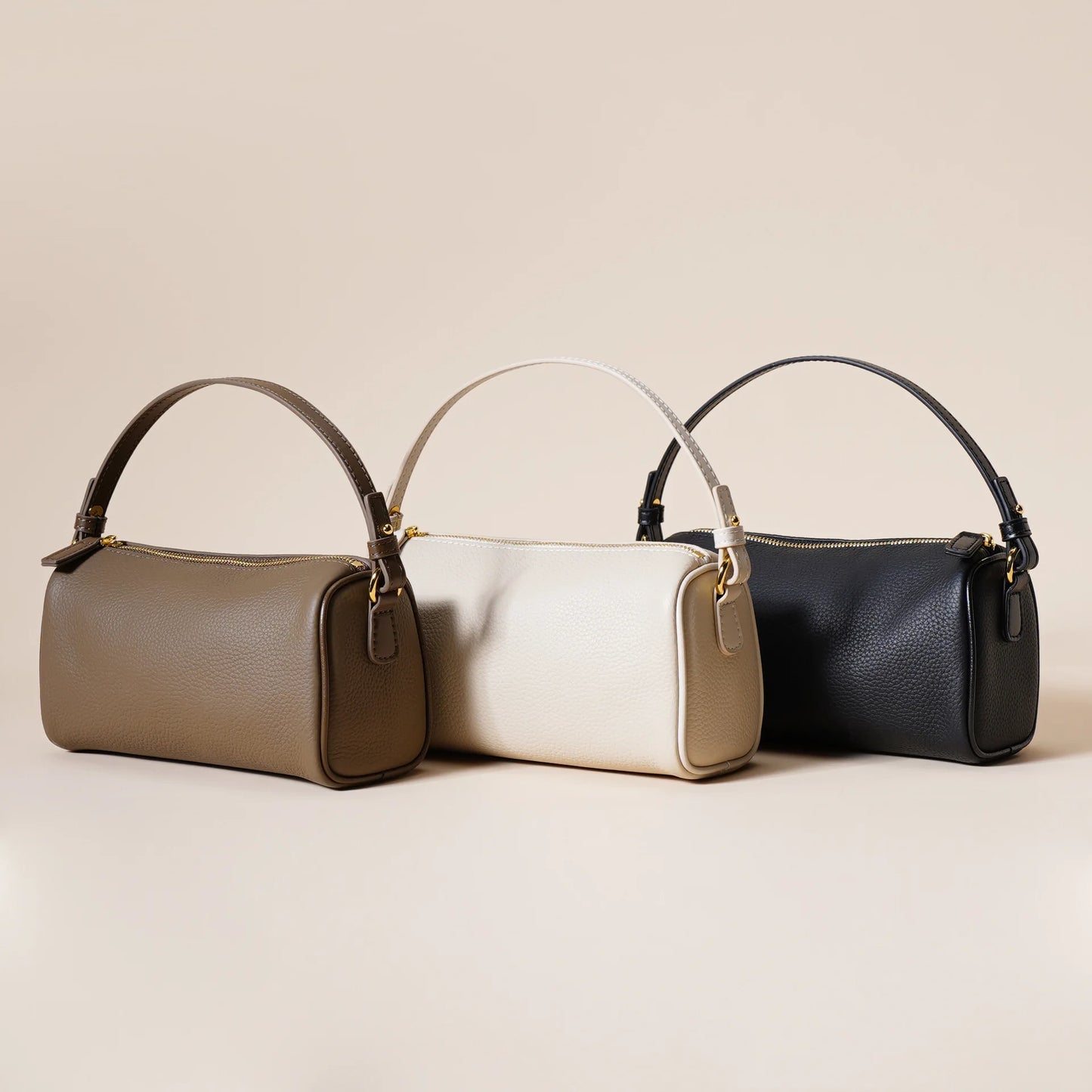 Women's Top-Grain Cowhide Genuine Leather Hand-held Crossbody Bag Elegant Underarm Style Chains Decoration New Trendy Versatile