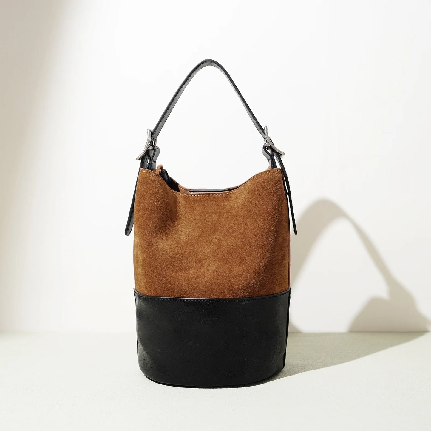 Luxury Vintage Genuine Leather Suede Women's Handbag Custom Crossbody Shoulder Strap Bucket Bag Frosted Messenger for Ladies