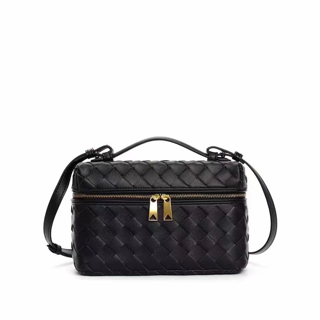 2025 New Genuine Leather Woven Handbag Elegance Handmade Woven Crossbody Bag Women's High-End Single Shoulder Bag