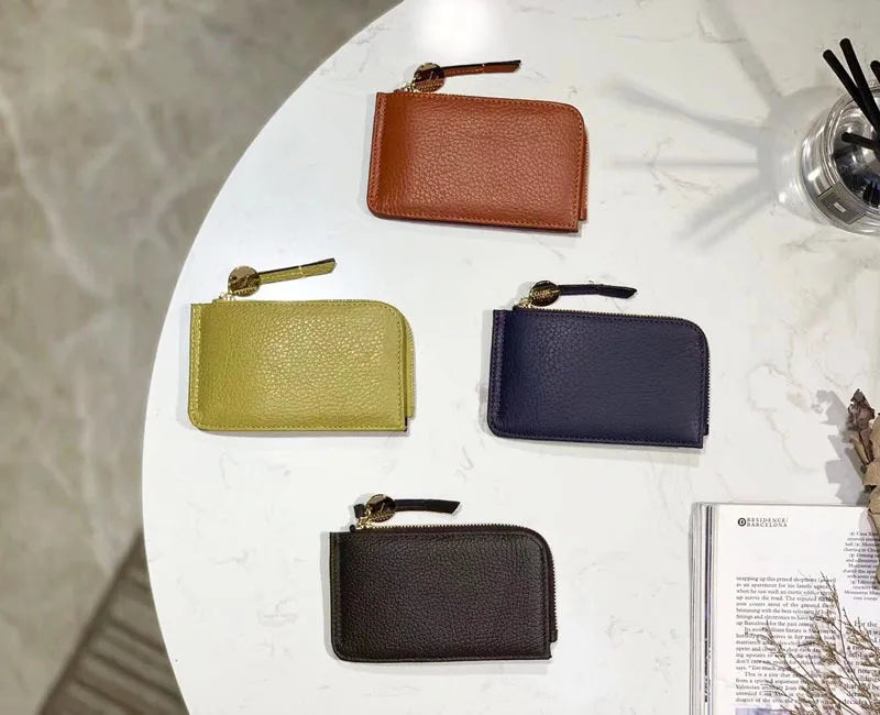 Vintage Genuine Leather Wallet for Women Men Slim Purse Short Coin Bag Pouch Fashionable Credit ID Card Holder New