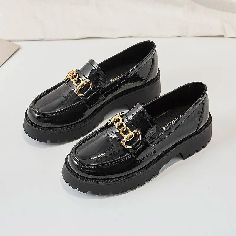Loafers Women New Arrivals 2025 Hoof Heels Spring Autumn Fashion PU Leather Pumps Shoes Loafers for Women