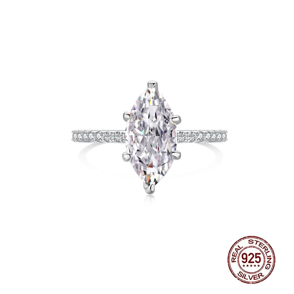 Fine Ring Jewelry Zircon CZ Anniversary Propose Promise Engagement Wedding Bridal S925 Sterling Silver Ring Collection for Women