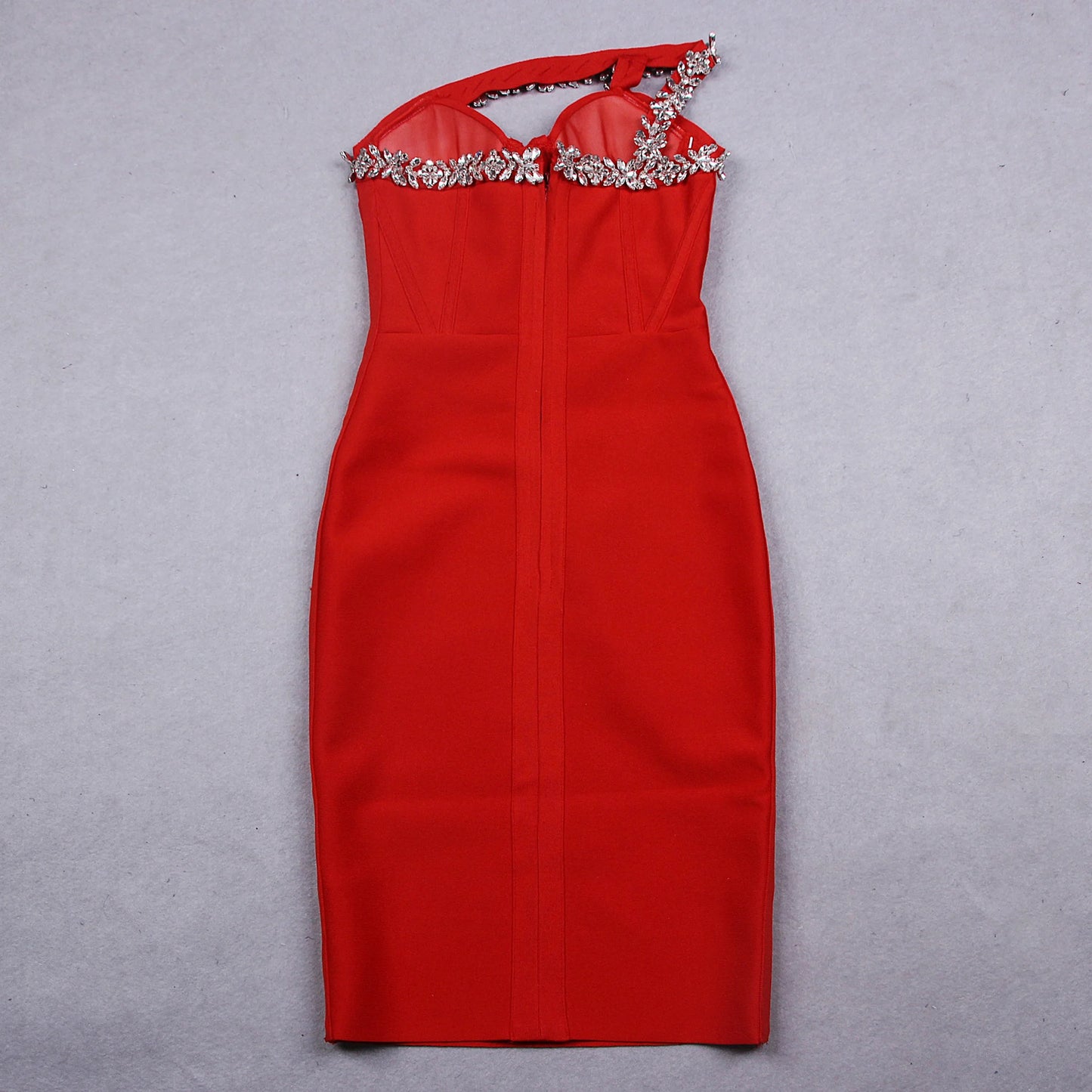 Vestidos French Europe Style Rhinestones Slash Neck Bandage Dress Simple Club Dresses