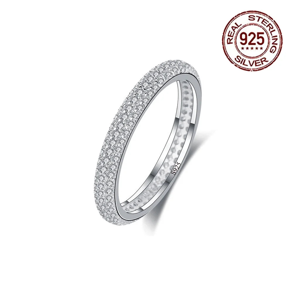 Fine Ring Jewelry Zircon CZ Anniversary Propose Promise Engagement Wedding Bridal S925 Sterling Silver Ring Collection for Women