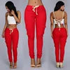 Fall Spring and Summer Pencil Pants Hot Wholesale Women's Pants Overalls Multi-bag Drawstring With Belt Casual Pants