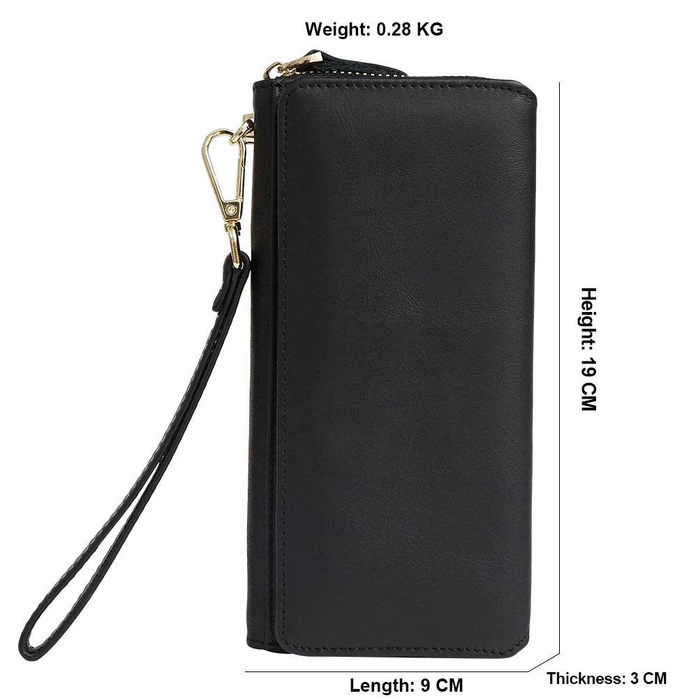 Unisex Purse Genuine Leather Bags 2025 Fashion Style Multi-Card Clutch Pack Cell Phone Leather Handbag
