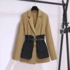 Leisure Suit Jacket for Women's Autumn High-end Mid Length Korean Version Slim Fitting Suit