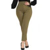 Women's Solid Color High-waisted Casual Pants OL Ladies Pants