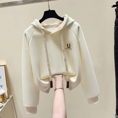 2025 Oversized Hoodie Women Winter Thickened High Quality Hoodies Women Loose Pullover Embroidery Woman Hoodies
