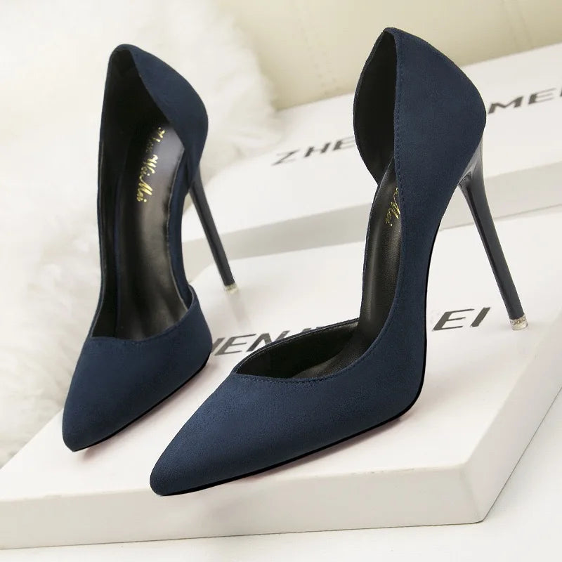 Trendy Color Sandalias Romanas Top Quality Stiletto Summer Sandals Elegant Purple Suede Heels
